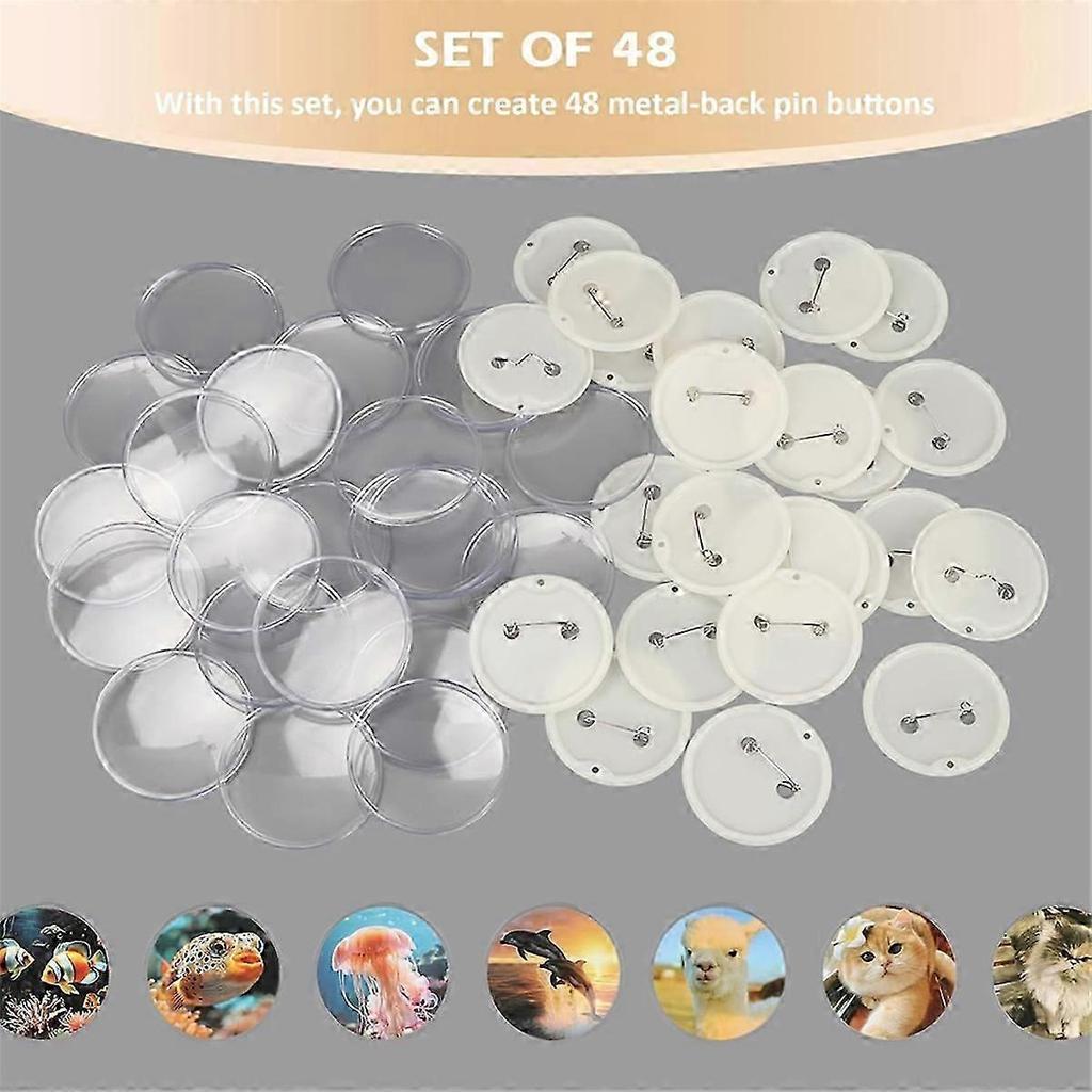 Button pins 2 inch clear for badge maker and crafts