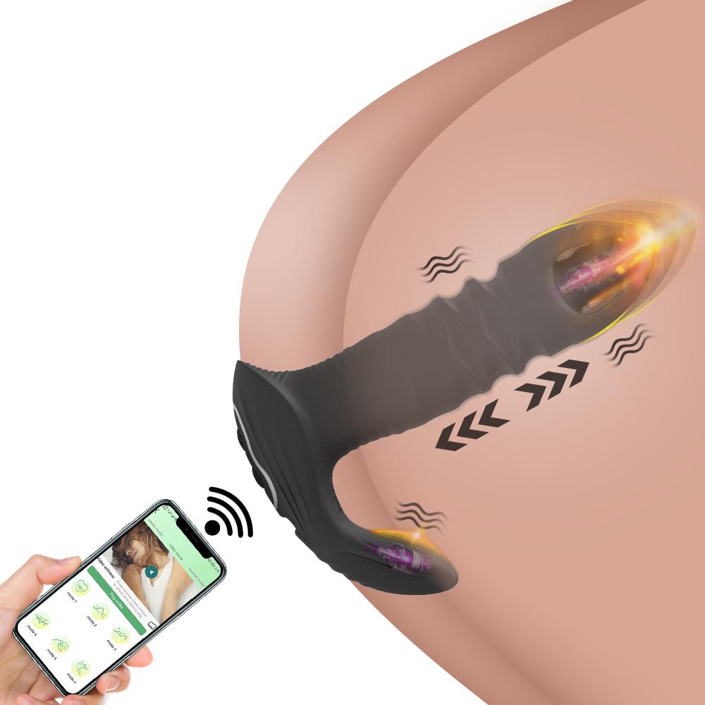Bluetooth APP Thrusting Anal Butt Plug Vibrator for Women Men Gay Wireless Control Prostate Massager Bullet Buttplug Sex Toys