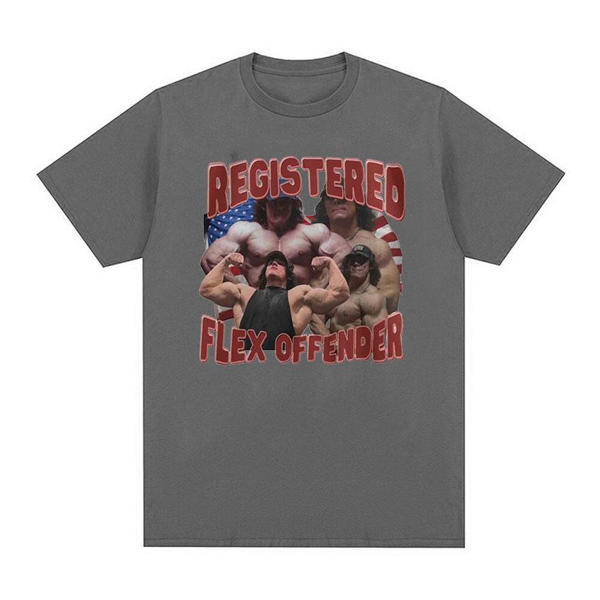 Registrierter Flex-Sünder Retro Grafik T-Shirt Sam Sulek Lustiger Fitnessstudio-Humor Kleidung T-Shirts Unisex O-Ausschnitt Baumwolle Übergroßes T-Shirt