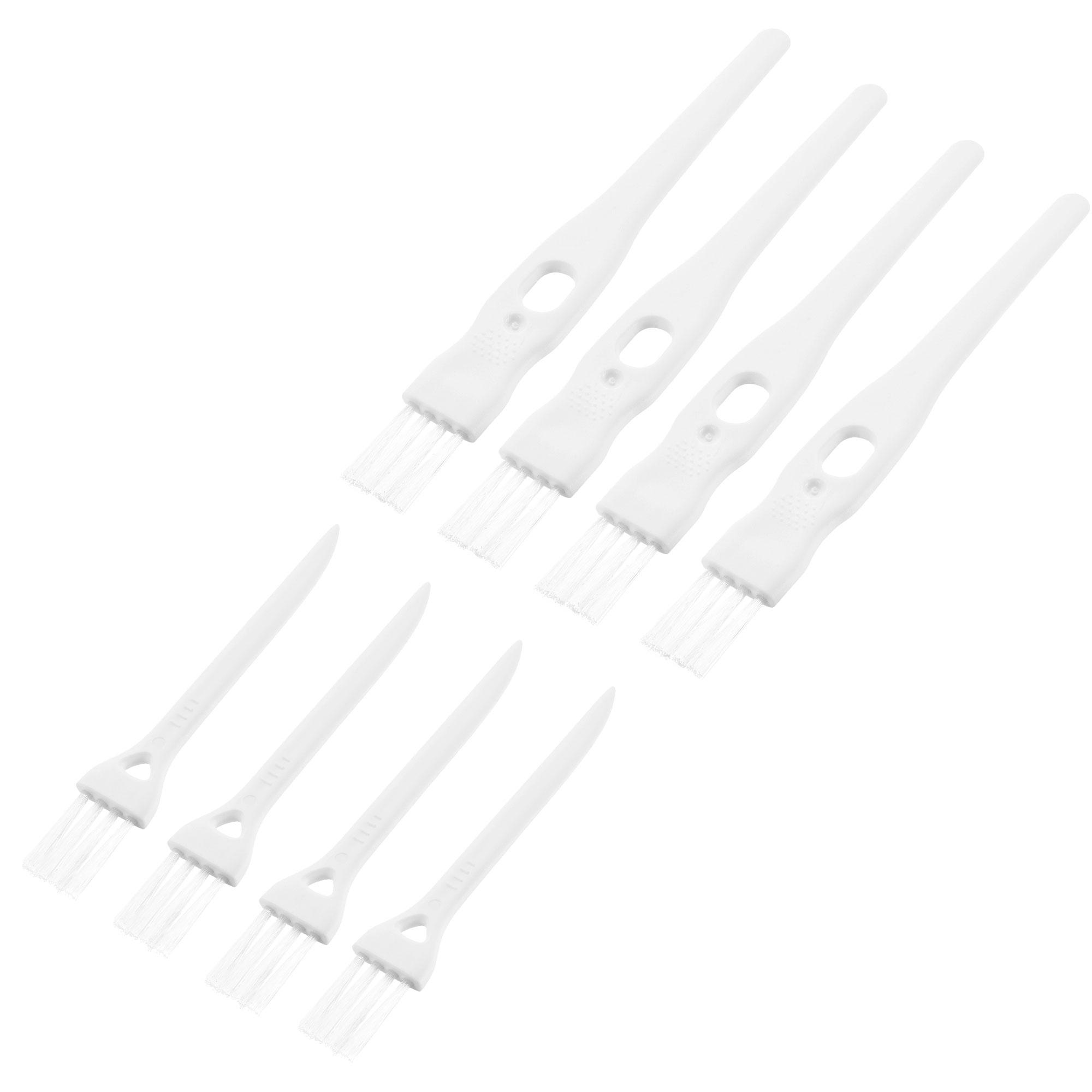 

Shaver Cleaning Brush Tools with White Handle White Nylon Bristles 2 Sizes for Keyboard Window Track Vent Outlet Office 8 Pack білий