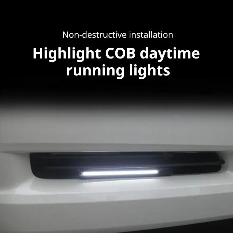 2ks 17cm univerzální voděodolná světla pro denní svícení COB mlhová lampa styling do auta LED denní světlo DRL lampa mlhová barová lampa pásková světla