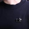 Retro Sewing Machine Brooch with Rhinestones