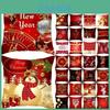 Capa de Almofada Festiva Vermelha de Papai Noel para Decoração Aconchegante de Sofá de Casa 18 Polegadas