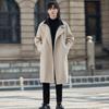ROMON Men's Mid-length British Style Faux Two-piece Wool Blend Trench Coat