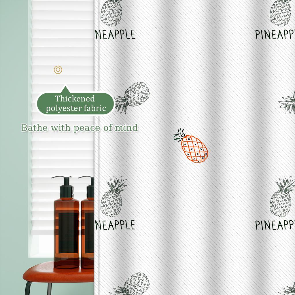 Elegant Style Pineapple Shower Curtain - Instagram Style Waterproof Polyester Design