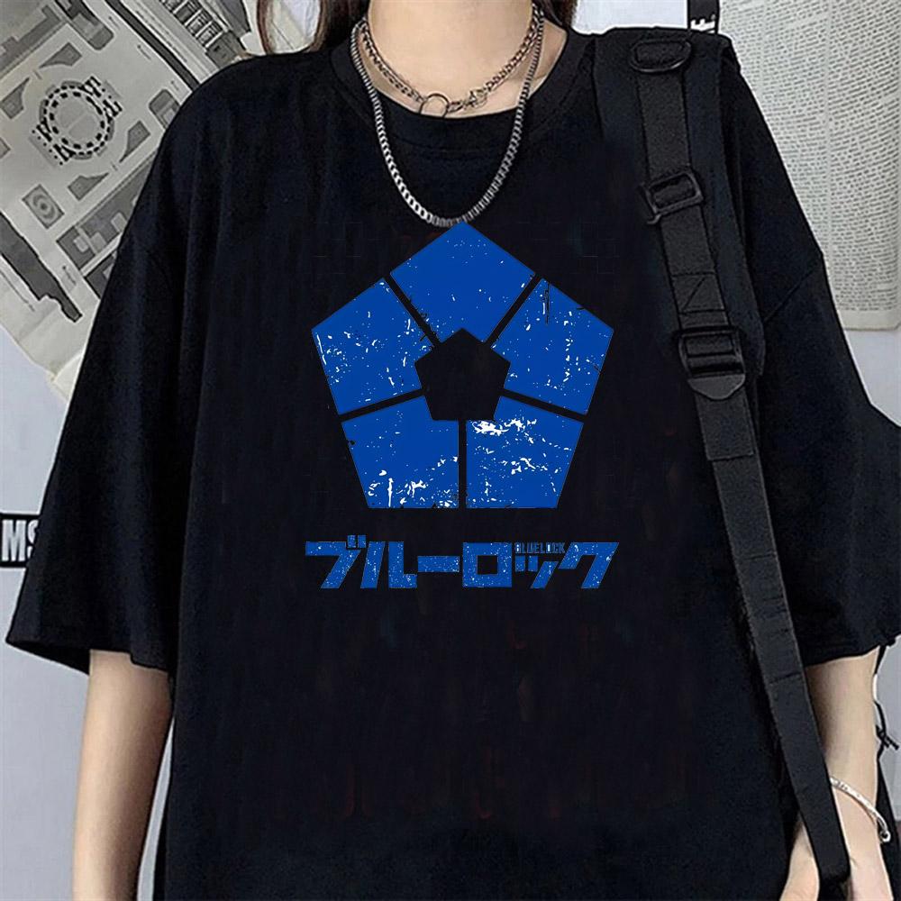 Japanese Anime Blue Lock T Shirt Women Men Short Sleeve T-shirt Harajuku Tops Tees Cartoon Streetwear