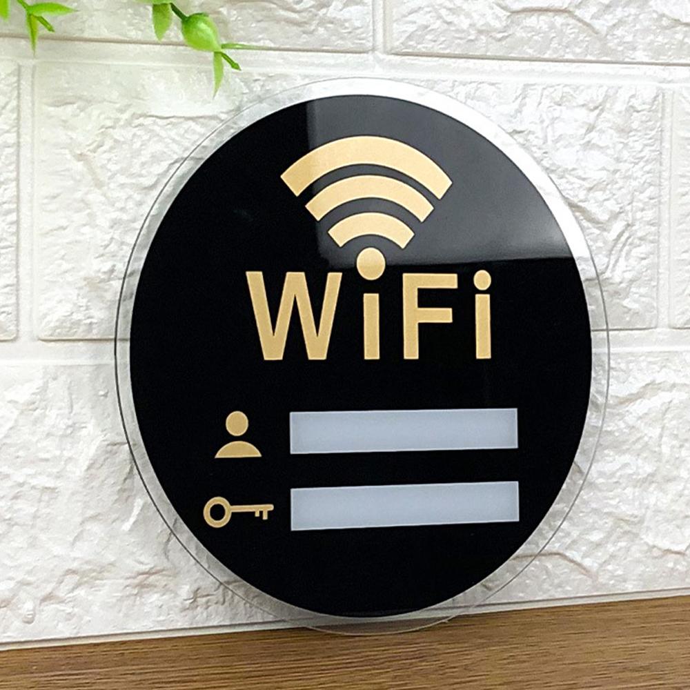 

3D WIFI Sign Mirror Wall Stickers Very Thick Acrylic Self-adhesive Rewritable Handwriting Account And Password For Public Shope