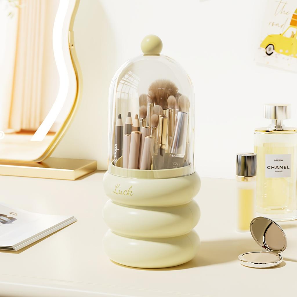 1pc Multifunctional Cosmetic Brush Storage Box - Dust-Proof Makeup Storage Container