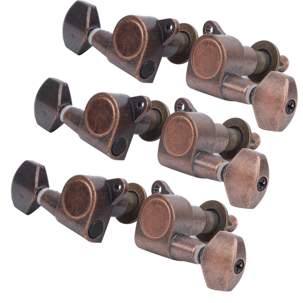 6Pcs Guitar Locking Tuners Tuning Pegs for Full Enclosed Electric Guitars AccessoriesAntique Copper