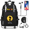 Vegeta Sun Wukong Dragon Ball Ultra USB Headphones Teen Student School Bag Men's and Women's Leisure Travel Backpack