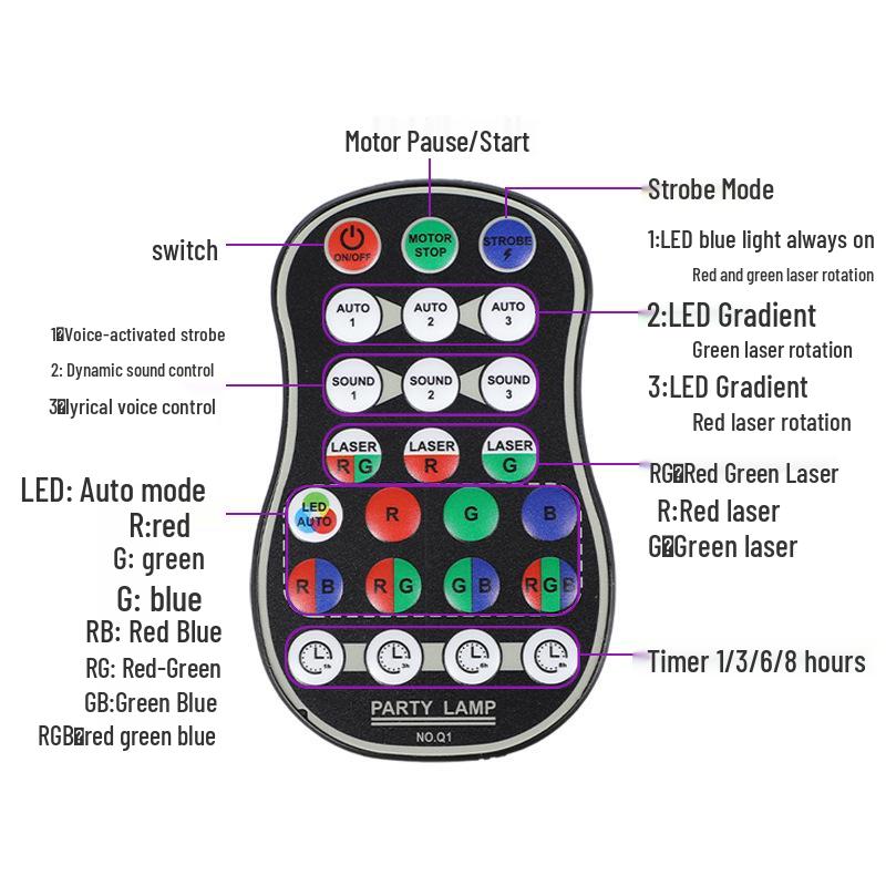 R50 Rechargeable Mini Laser Stage Light - Colorful Strobe for Parties and KTV Atmosphere