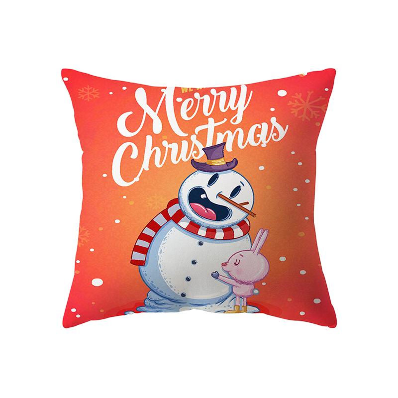 Merry Christmas Santa Claus Print Pattern Cushion Cover Home Living Room Sofa Decoration Square Pillow Pillow Cover