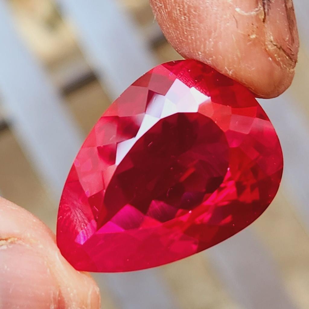 39 Ct Natural Mozambique Rich Red Ruby Pear Shape Certified Loose Gemstone