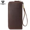 Humerpaul Pánská kožená peněženka Long Wallet Clutch Bag Taška na mobilní telefon