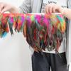 1Meter Colored Rooster Feathers Trims 15-20cm Natural Chicken Feathers Carnival Cosplay Clothing Dress Sewing Plume Decoration