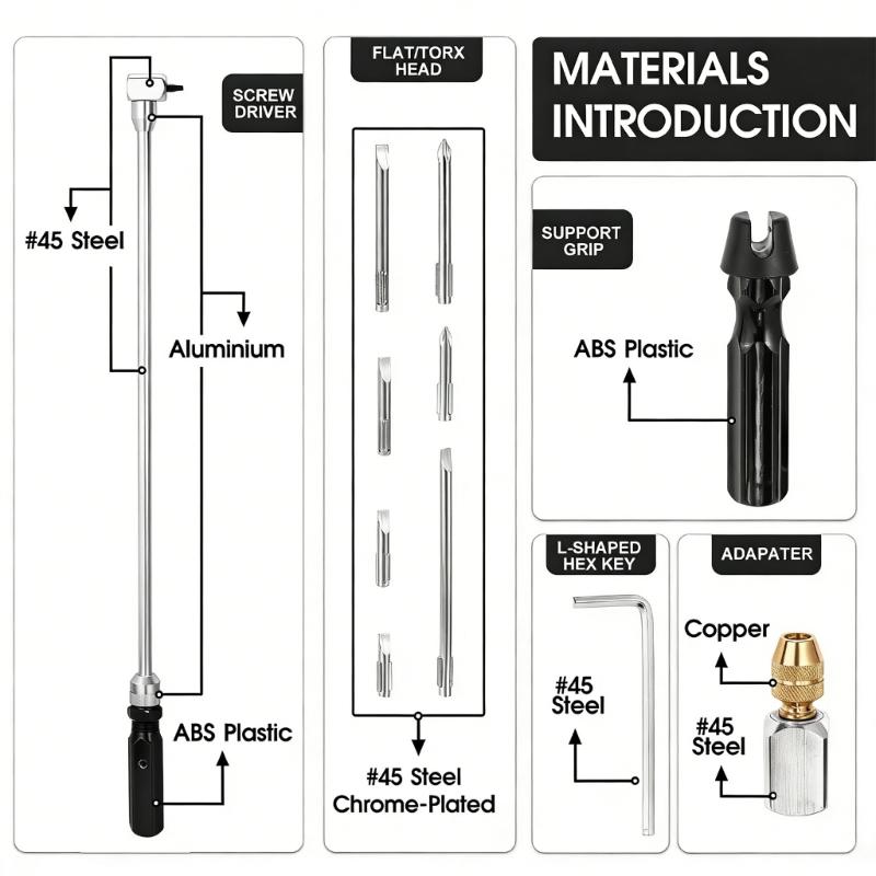 Stainless Steel 90 Degree Screwdriver Tool Pilot Screws Adjustment Tool Motorcycle Maintenance Areas