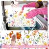 Tarklanda Set di 6 Tovagliette in Plastica Floreali Primaverili, 11 x 15,7 Pollici, Tovaglietta in Vinile Rettangolare Stagionale per Feste, Tovaglietta Vintage con Fiori e Uccelli