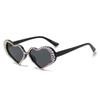 New Peach Heart Diamond Sunglasses for Cute Women with Cat Eyes Heart Shaped Sunglasses Handmade Diamond Glasses