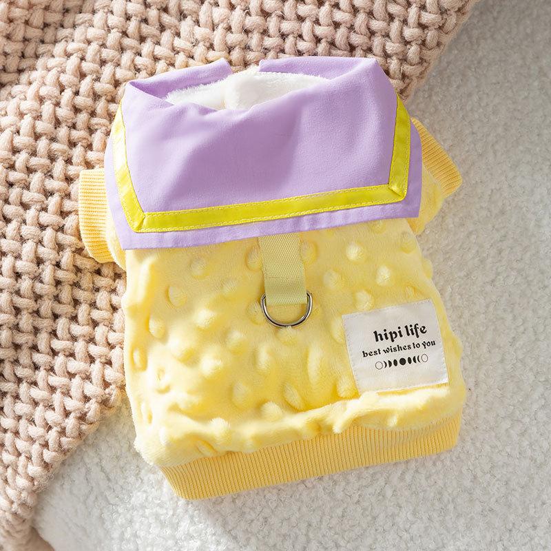 

Dog cotton-padded clothes to keep warm in autumn and winter, thickened two-legged bubble fleece clothes, small puppy teddy pet clothes XL (recommended weight 11-7.5kg)