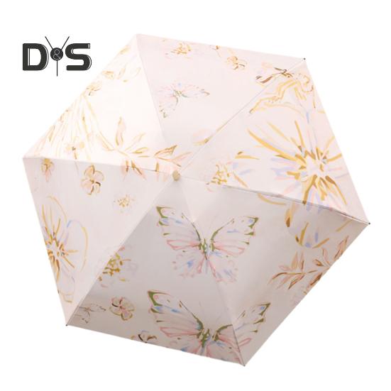 

Складной зонт с стержнями из черного металла и спицами из стекловолокна, цветочный узор, легкий ветроустойчивый зонт E