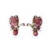 Retro Elegant Butterfly Earrings Fashion Temperament Design Earrings Medieval Natural Stone Stud Earrings