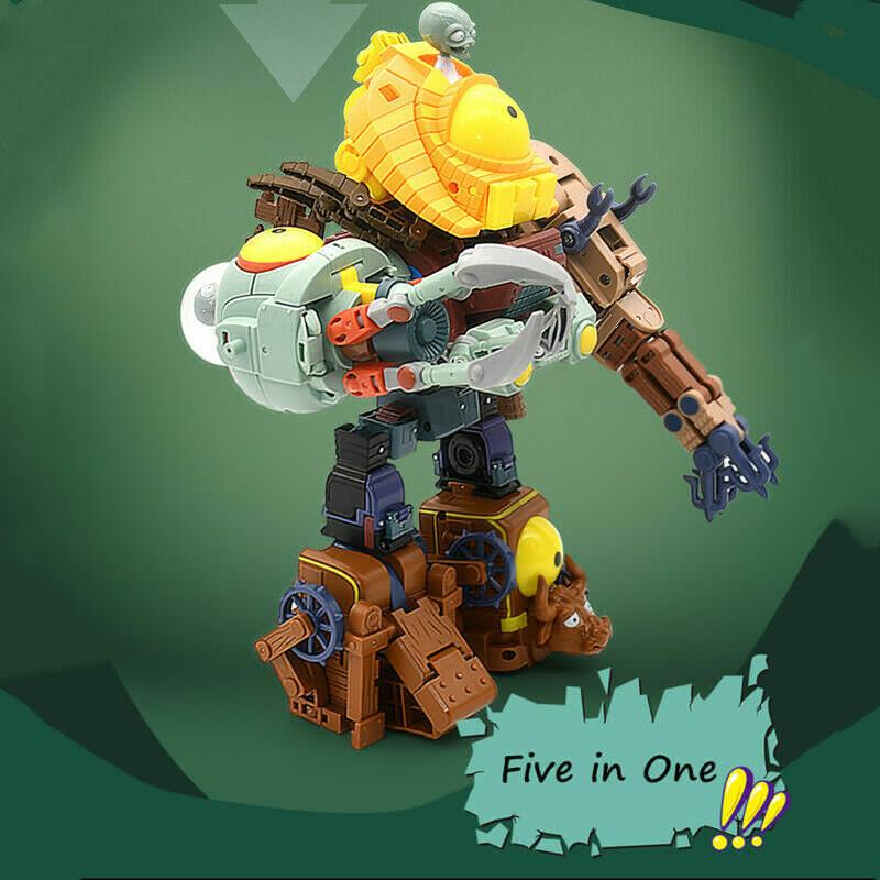 Figurine Transformers Plants Vs Zombies ZOMBOSS - 5 En 1 - Jouet D’assemblage - Neuf