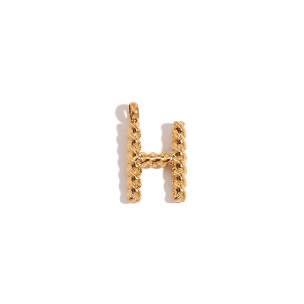 MamacitaSlay DIY Classic Mini Twist Initial Letters Stainless Steel Charms For Jewelry Gold Plated Waterproof Decoden Charms