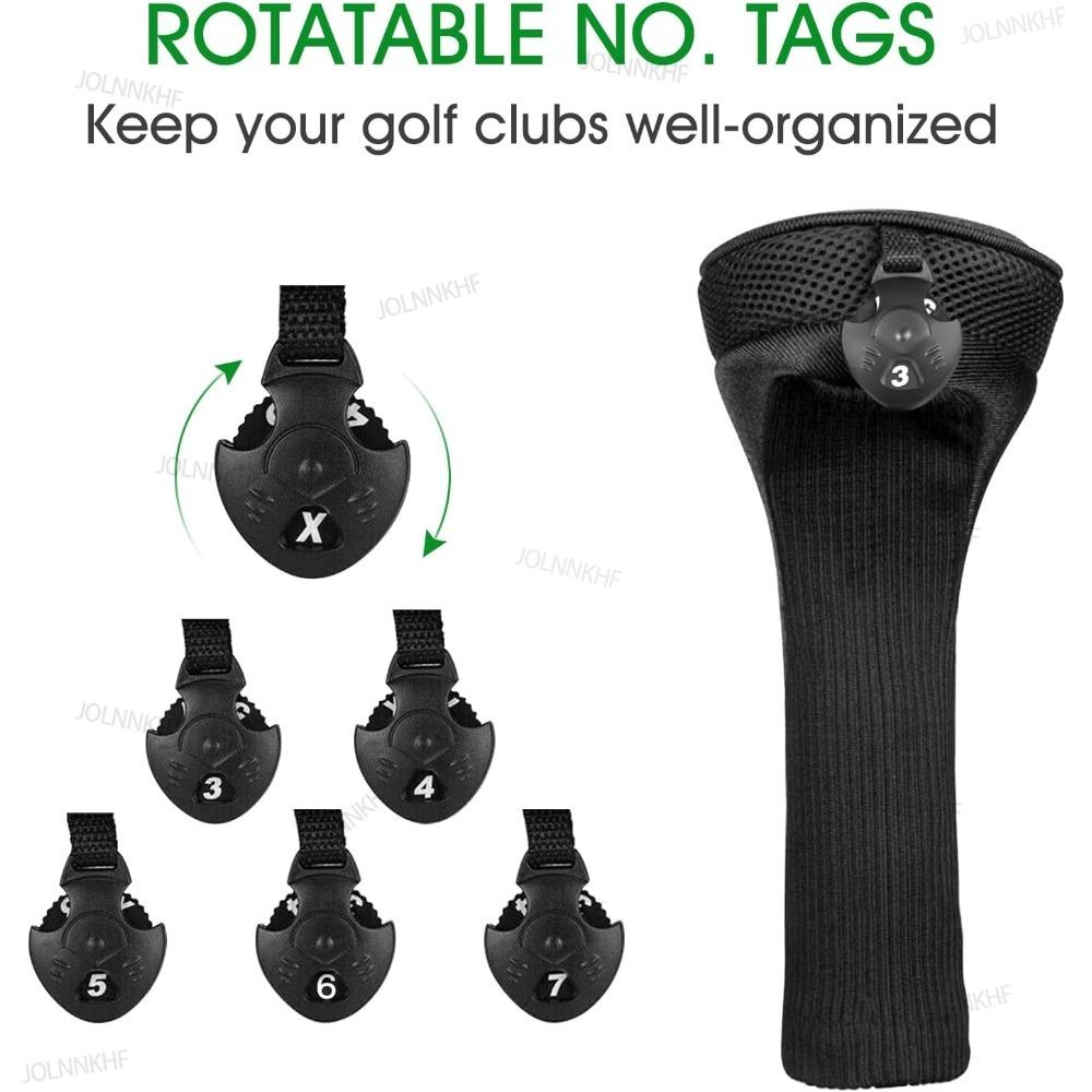 Xiaomi 3Pcs/Set Long Neck Golf Club Head Covers Wood Driver Protect Headcover Number Tag Fairway Golf HeadCover Golf Accessories