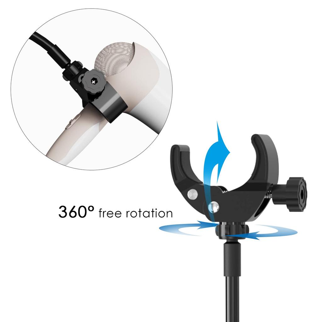 Linkidea Lazy Hair Dryer 360 Degree Rotating Blow Dryer Holder Height Adjustable Hair Dryer Rack with Base for Home Salon Longer Stand, Hands-Free,