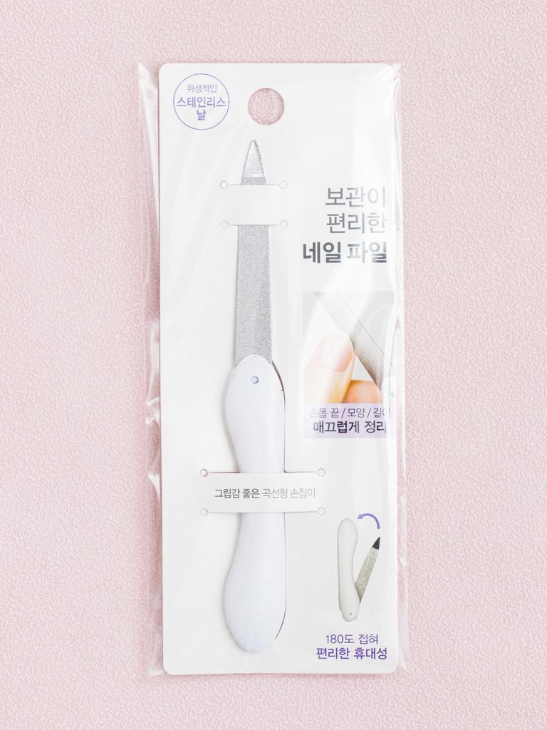 Lima de unhas dobrável de aço inoxidável