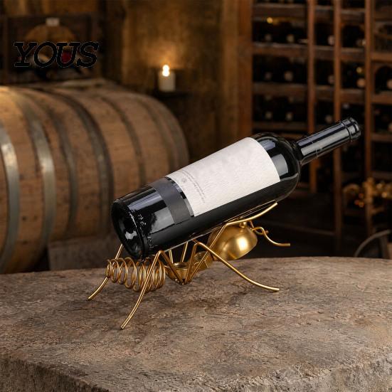 Ant Shaped Wine Holder Metal Rack, Freestanding Bottle Holder,Stable Retro Solid Stand Art Ornament Red Stand, for Home Kitchen Bar Decor Eye-catching