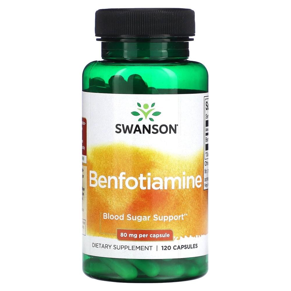 Swanson Benfotiamine 80mg Capsules 120 Tablets 1 Pcs