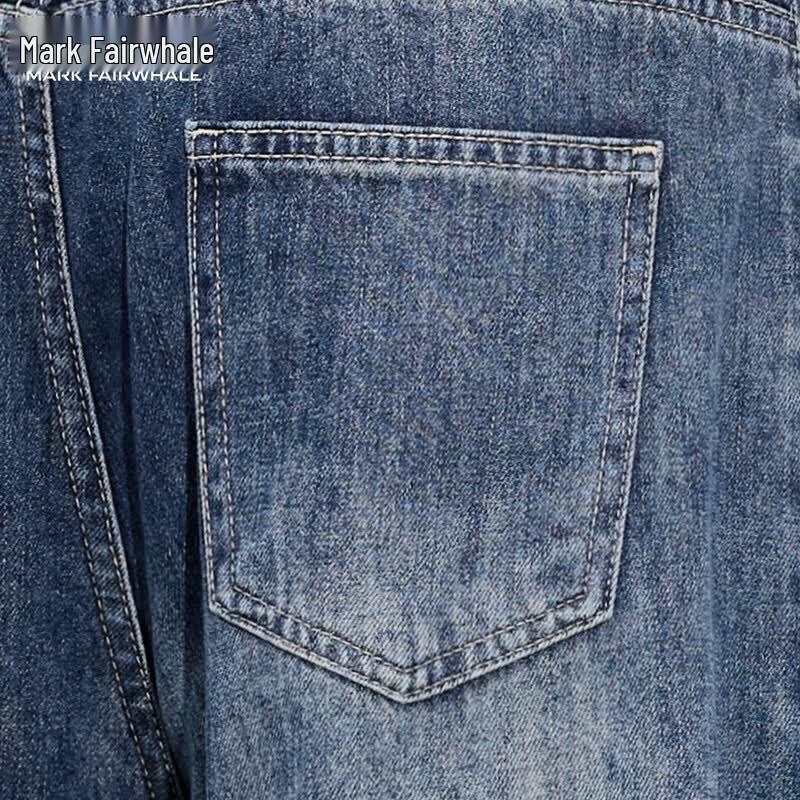 MARK FAIRWHALE Men's Summer Loose Fit Straight Leg Jeans