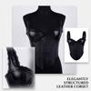 Women's Leather Lace Corset Camisole with Boning for Evening and Party Wear