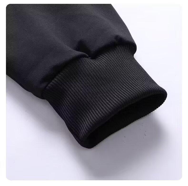 Men's Trendy Hooded Fleece Sweatshirt & Casual Baseball Uniform Two-Piece Set for Autumn/Winter Teens