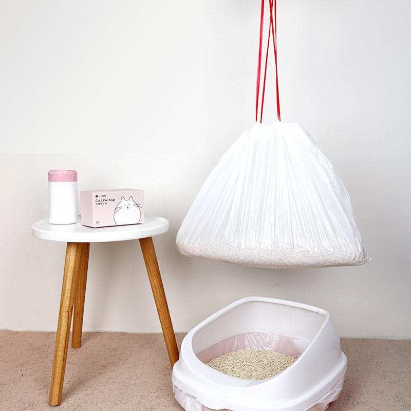 Disposable Cat Litter Bags Disposable Pet Waste Bag With Drawstring Quick Clean Portable Cat Litter Box Liners Bags
