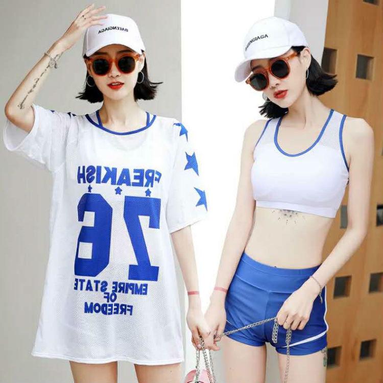 Swimsuit Female Student Korean Version of The Sexy Split Bikini Three-piece Conservative Slimming Plus Size Swimsuit