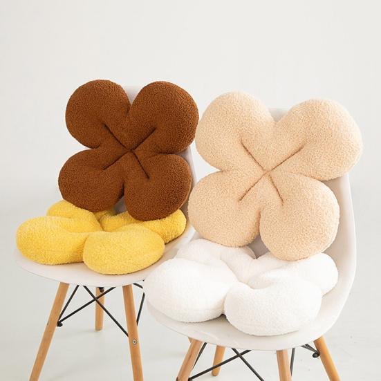 Throw Pillow Soft-touching Comfortable PP Cotton Stuffed Four Leaf Clover Shape Seat Cushion Home Decor