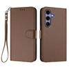 For Samsung Galaxy S24/Galaxy S25 Leather Case Wallet Stand Phone Cover with Wrist Strap