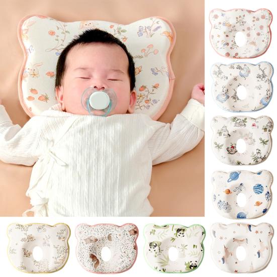 Baby Shaping Pillow Memory Foam Head Support for Strollers Cribs Breathable Infant Flat Head Pillow Cute Baby Gifts