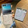 Floral Flowers Patterned Phone Case For Motorola Razr 60 Ultra Razr 50 40 Ultra 60 50 40 Clear Shockproof Hard PC Folding Cover