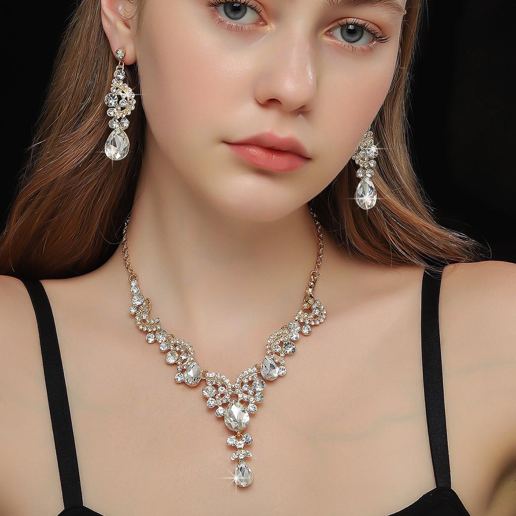 Accessori Sposa Set Collana Abito da Sposa Strass da Donna Gioielli Premium Abito Fotografia
