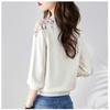 Women's Hollowed-out Knitted Sweater Spring and Autumn New Women's Sweet Small Fresh Flower Thin Round Neck Pullover