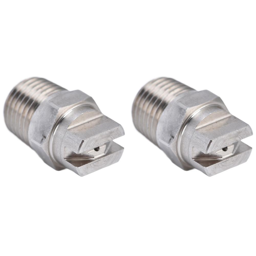 2pcs Stainless Steel Stainless Steel Sprayer 65 Degree Wide Coverage Sprayer Fan Nozzle Rain Test