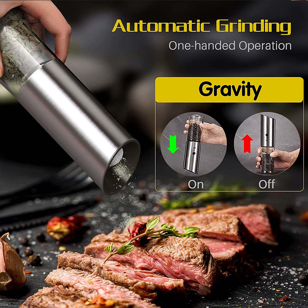 Electric Salt and Pepper Grinder USB Rechargeable Wireless Pepper Automatic Spice Mill Grinder Machine Home Kitchen Utensils