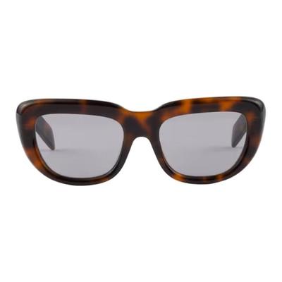 Logo Design Acetate Square Sunglasses Women's Tortoise