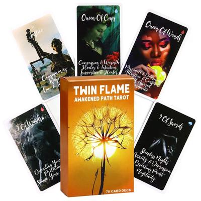 10.3*6cm Twin Flame Awakened Path Tarot 78 Pcs Keyword Cards with Meaning Oracle Card Deck Picture Tarot Reading Cards