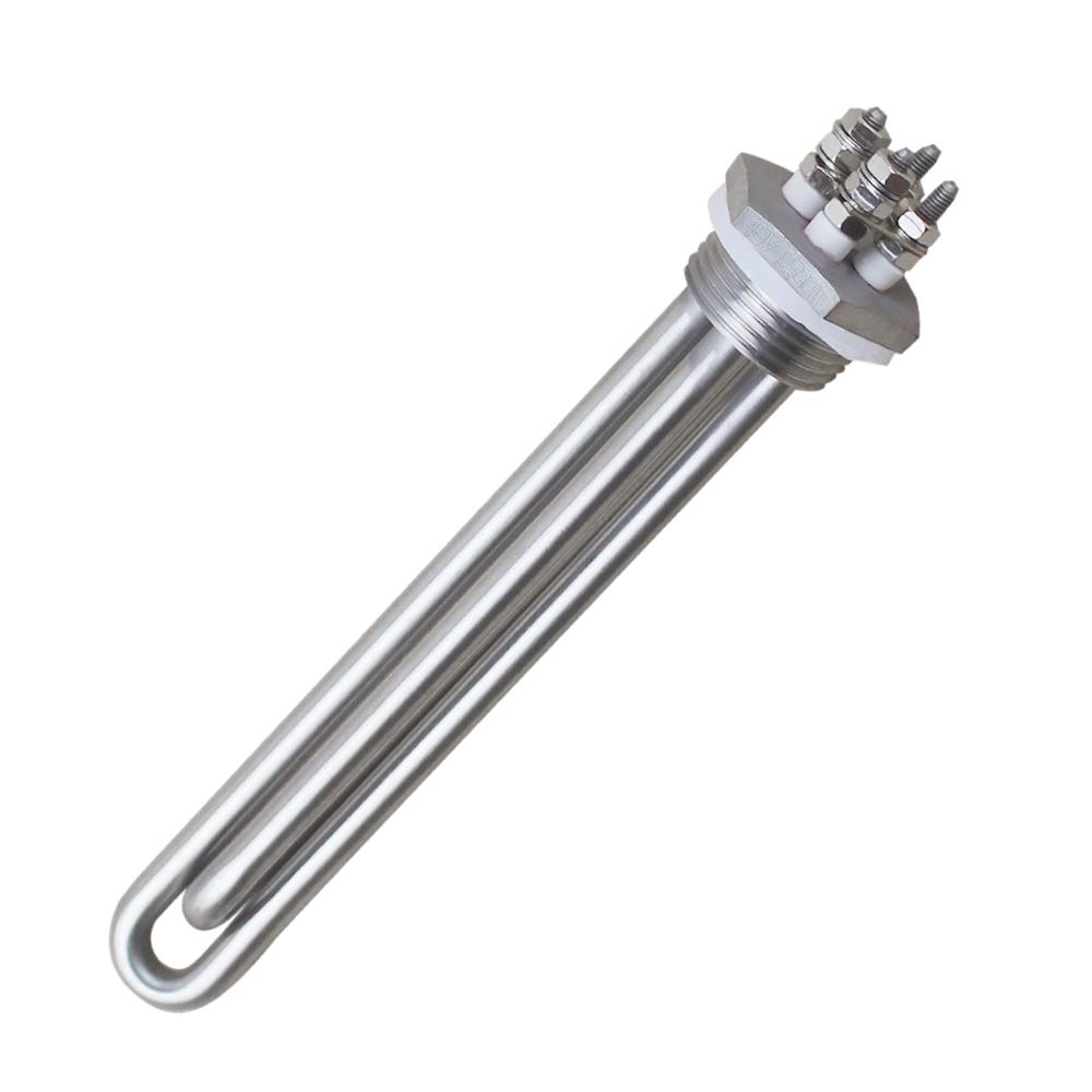 DERNORD 12V 24V 36V 48V Water Immersion Heater 1Inch NPT Thread Electric Heating Tube 304SUS 1inch NPT