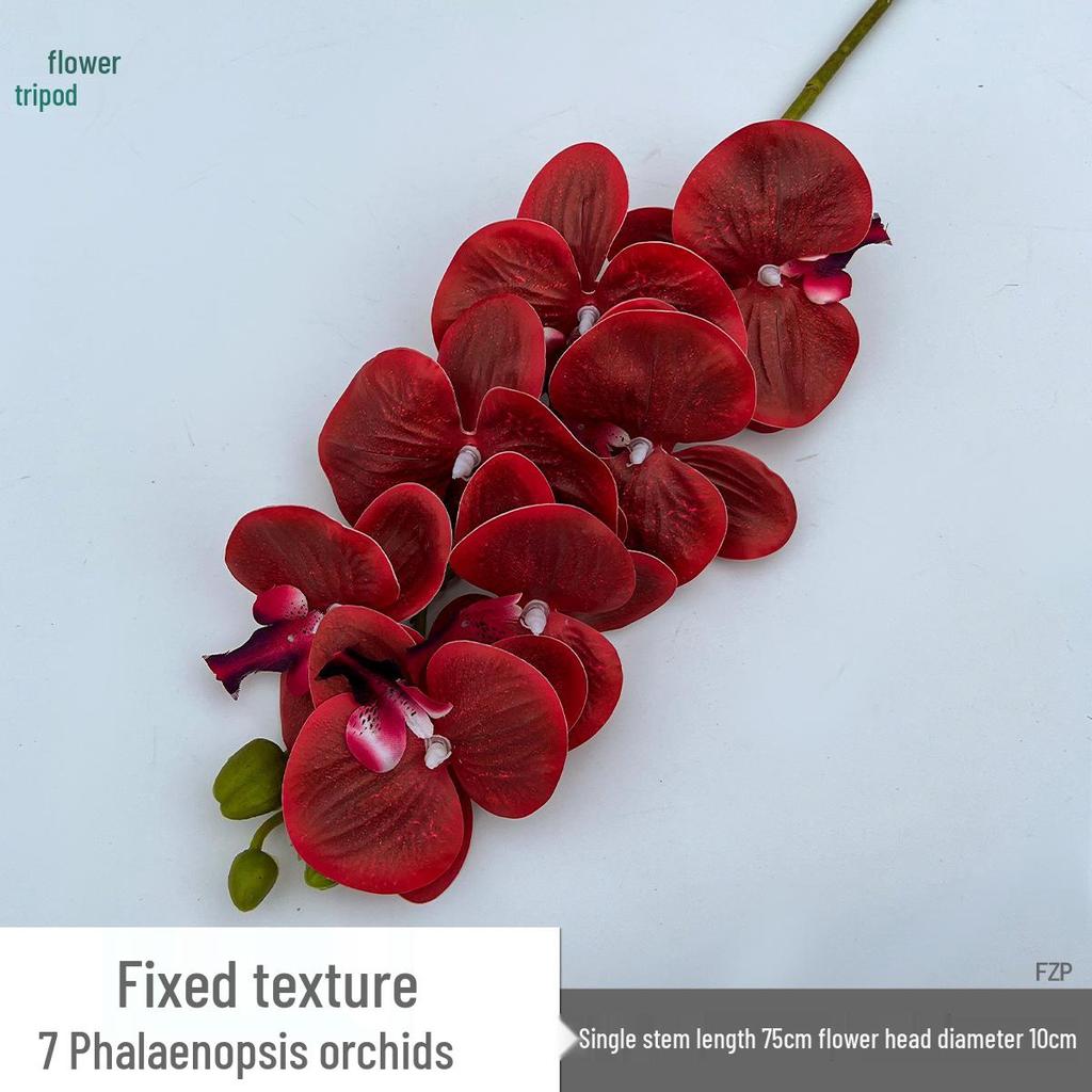 Set of 7-Head 3D Phalaenopsis Artificial Flowers for Home & Wedding Decor