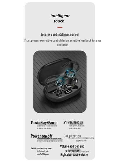 Wireless TWS Bluetooth Earphones: Noise-Cancelling, Over-Ear, Sweatproof, with Charging Case for Sports